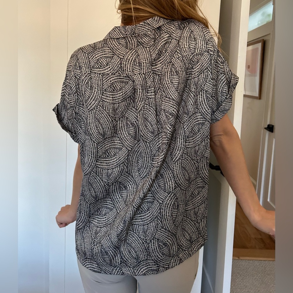 Black and White Patterned Button Down Shirt
